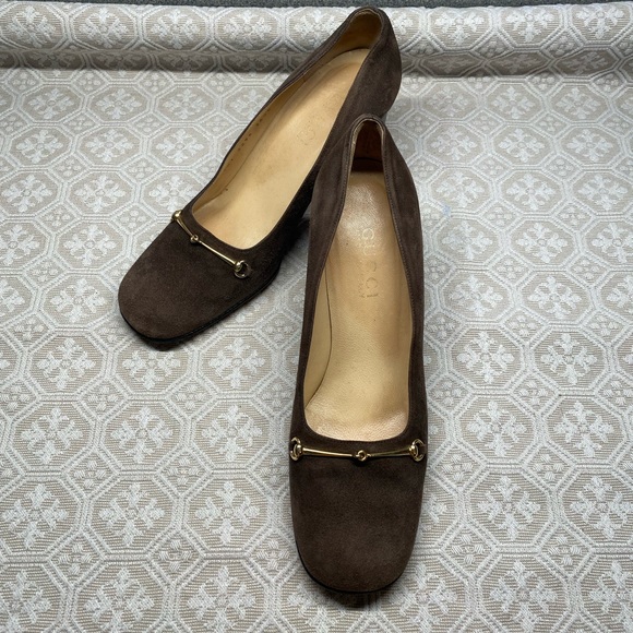Gucci Shoes - Authentic Vintage Gucci Suede Heels